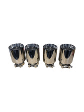 Chrome Exhaust Tips Set Of 4 Mixed 3 2.5 Inlet 4 Outlet Double Wall Slip On