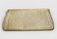 Vintage 60s Metallic Gold Evening Clutch Purse Womens Wallet