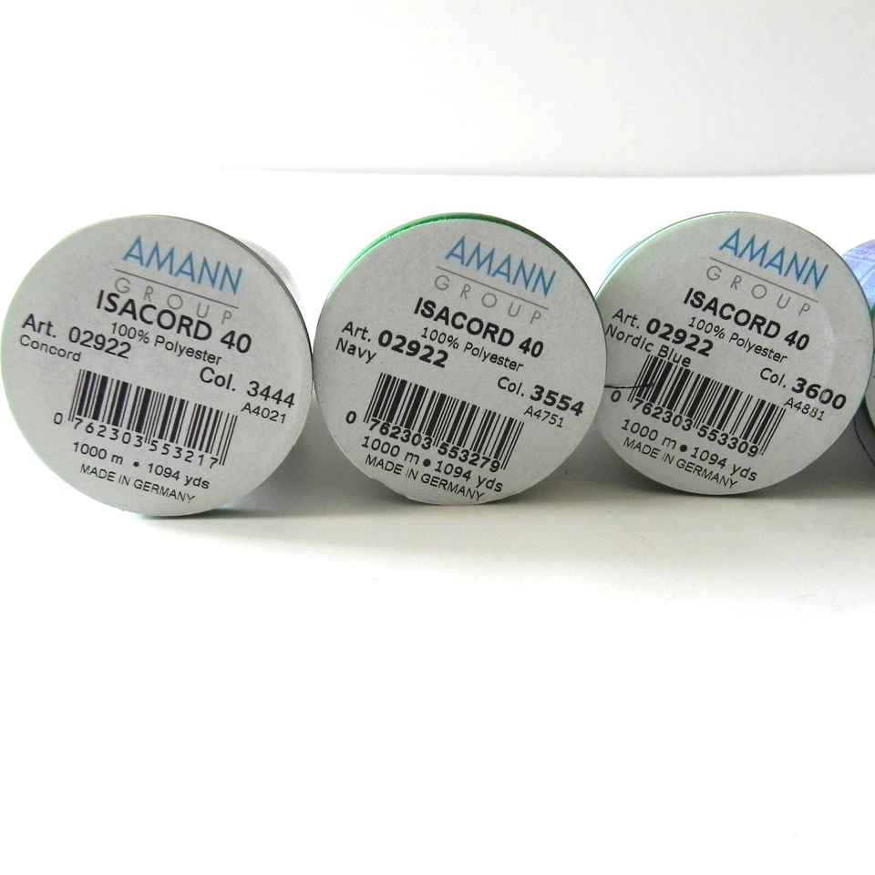 Amann Isacord 40 100% Polyester Lot of 5 Blue Shades 1000M - Image 3 of 4