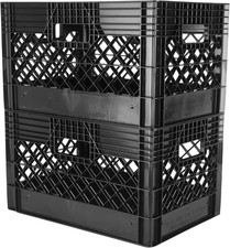 19 X 13 X 11" 24 Quart, 3 Pack Mesh Commercial Grade Milk Crate Handled Sto...
