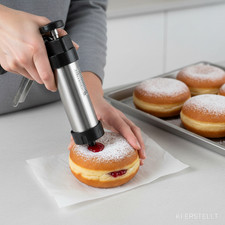 Edelstahl Gebäckpresse Teigpresse Keks Spritze 20+ Aufsätze Kekse Plätzchen Back