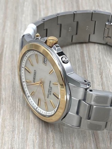 Seiko SBTM170 Cal.7B52 Date Boîte Radio Vague Contrôle Solaire Homme Montre Auth - Photo 2 sur 4