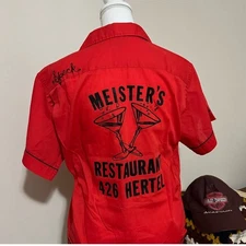 Hilton Vintage 60s Chain Stitch Bowling Shirt Size M