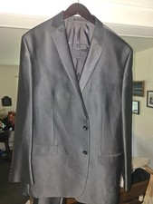 Calvin Klein Mens Suit - Big and Tall 48L 42Wx32L - Grey with Sheen