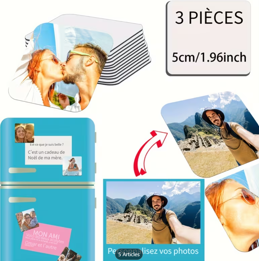 3/6pcs Customizable Photo Refrigerator Magnets | Personalized Magnetic Picture