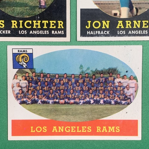 VTG 1958 Topps Football Card LOT LA Rams #105 Richter #20 Arnett #85 Team Photo - Picture 4 of 12