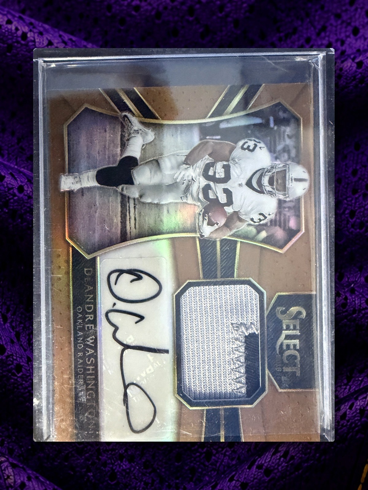2016 Panini Select DeAndre Washington Rookie Patch Auto RPA /49 #RM-DW Raiders