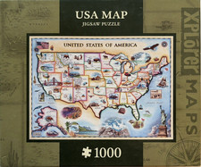 USA MAP 1000 Piece Puzzle by Masterpieces. VERY GOOD 