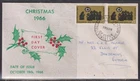 Australia 1966 Christmas First Day Cover - Pair - Russell St to Dandenong