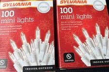 Sylvania 100 Clear Indoor / Outdoor Mini Lights on White Wire Lot Of 2 Boxes