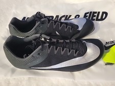 Nike Zoom Rival Sprint Black Silver Track Spikes Men's Size  Spikes  Carry Bag