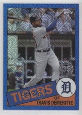 2020 Update Silver Pack 1985 Topps Chrome Baseball Blue Travis Demeritte 0c2