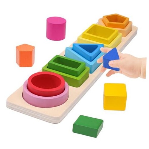 Montessori Toys for 1+ Year Old, Wooden Baby Stacking Sorting Toys for