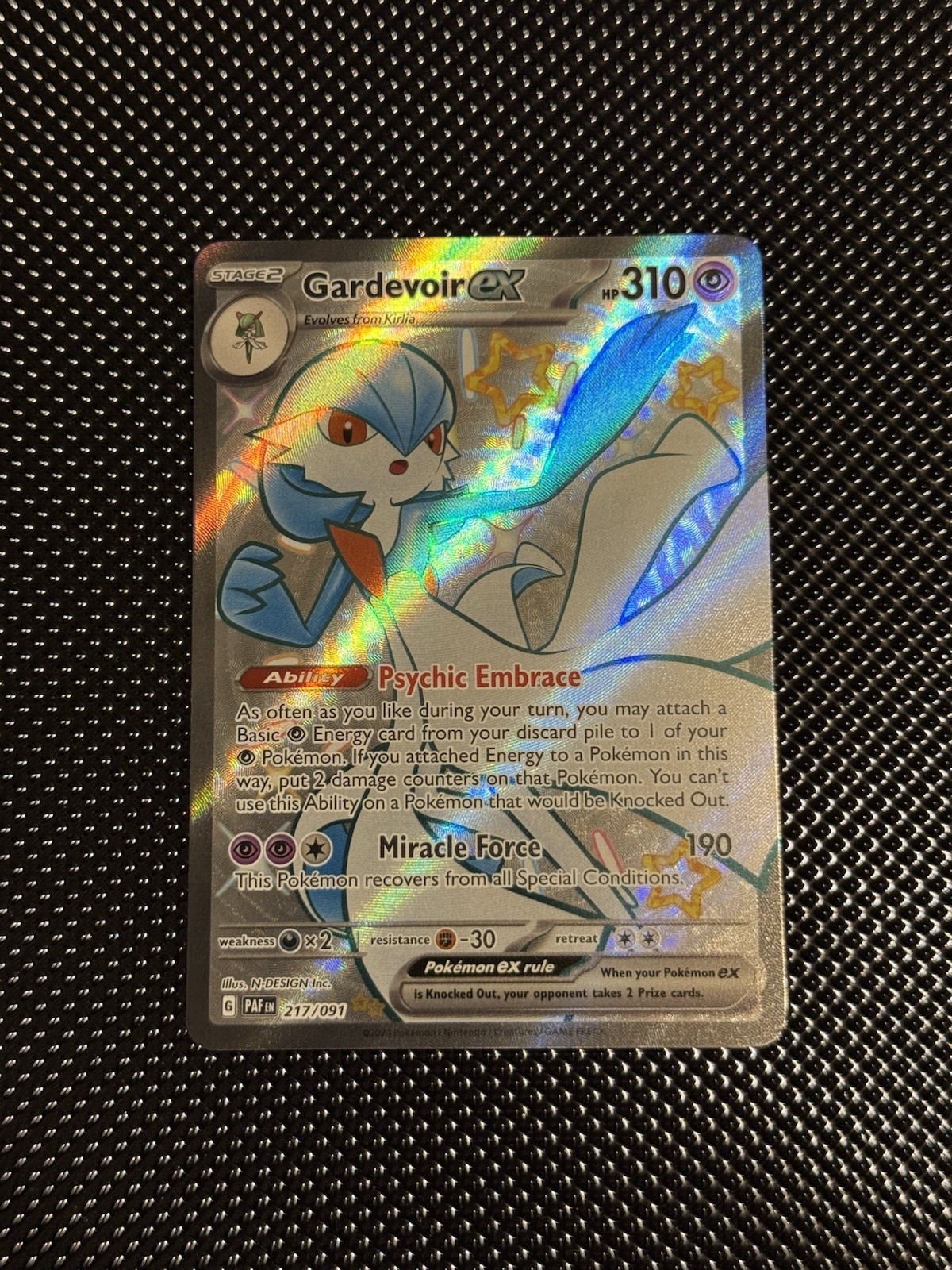Gardevoir EX 217/091 Sv: Paldean Fates Holo Shiny Ultra Rare NM Condition