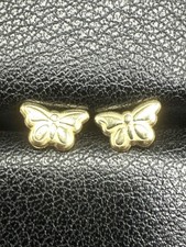New Condition 14k Yellow Gold Butterfly Stud Earrings