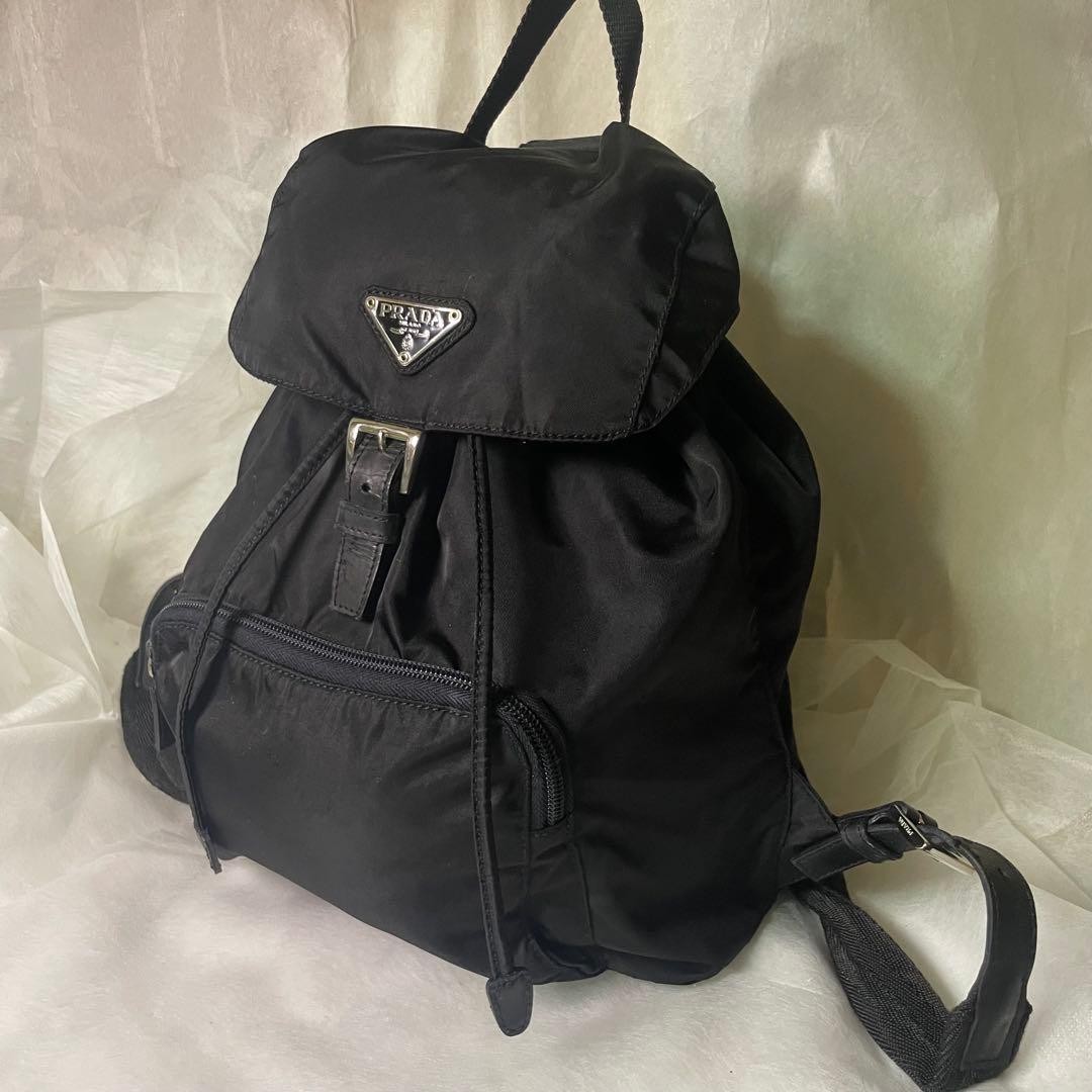 PRADA Backpack Drawstring Type Triangle Logo Nylo… - image 2