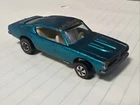 Vintage Hot Wheels Redline Custom Barracuda Aqua US Base - White Interior