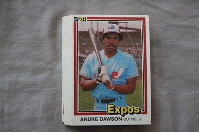 ANDRE DAWSON 1981 DONRUSS BASEBALL CARDS - CARD #212 - NM-MT - LOT OF 44 - #58