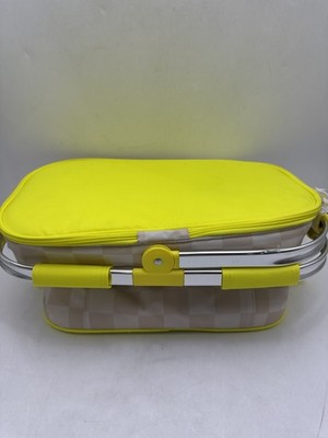 SUN SQUAD 36 CANS/31QT SOFT SIDED COOLER - BEIGE CHECKERED/YELLOW