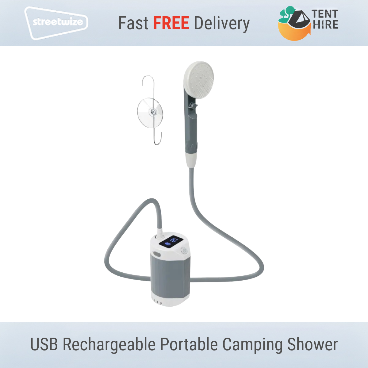 Streetwize Leisurewize USB Power Rechargeable Portable Outdoor Camping Shower