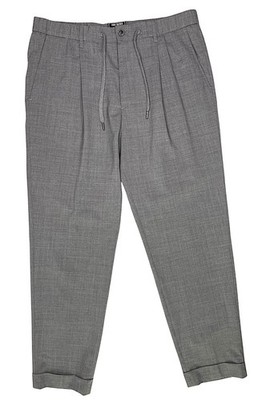 Todd Snyder Madison Trouser Pants Pleated Cuffed Drawstring Grey Wool sz L New