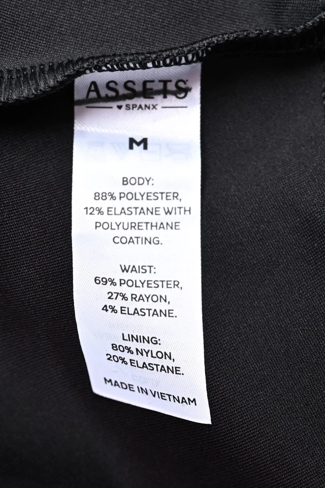 Assets By Spanx Women’s Faux Leather Black Leggings Size M 24W x 28L Polyester - Image 4 of 4