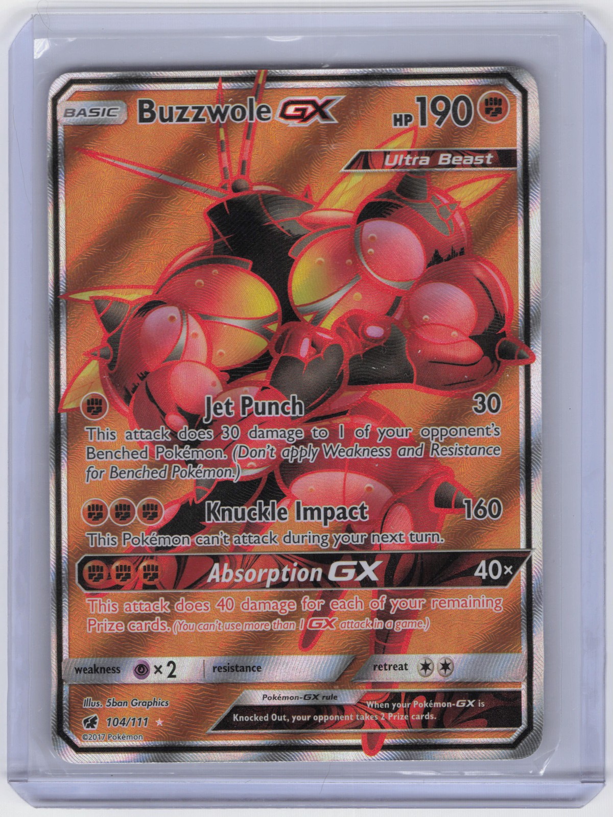 Buzzwole GX (Full Art) Ultra Rare SM - Crimson Invasion 104/111 NM