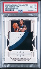 2024-25 National Treasures Rob Dillingham Rookie Patch Bronze 23/49 #155 PSA 10