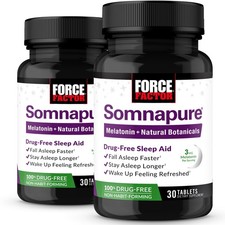 Force Factor Somnapure 2-Pack Drug-Free Sleep Aid For Adults Melatonin Valerian
