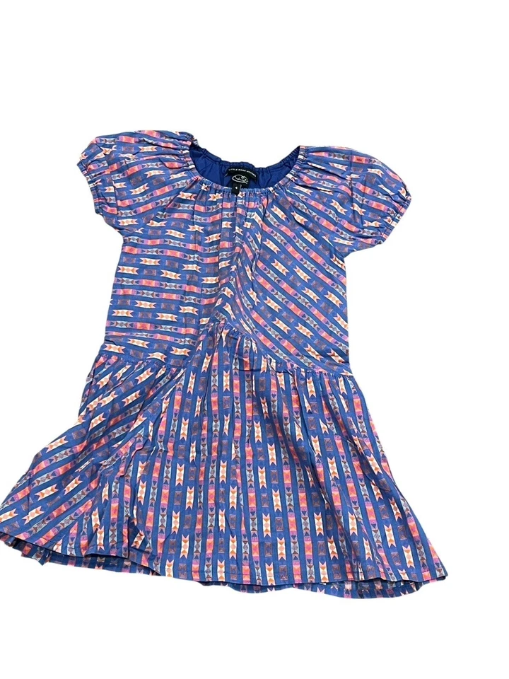 LITTLE MARC JACOBS PURPLE DRESS GEOMETRIC PRINT SHORT SLEEVES COTTON SIZE 4 - Image 3 of 4