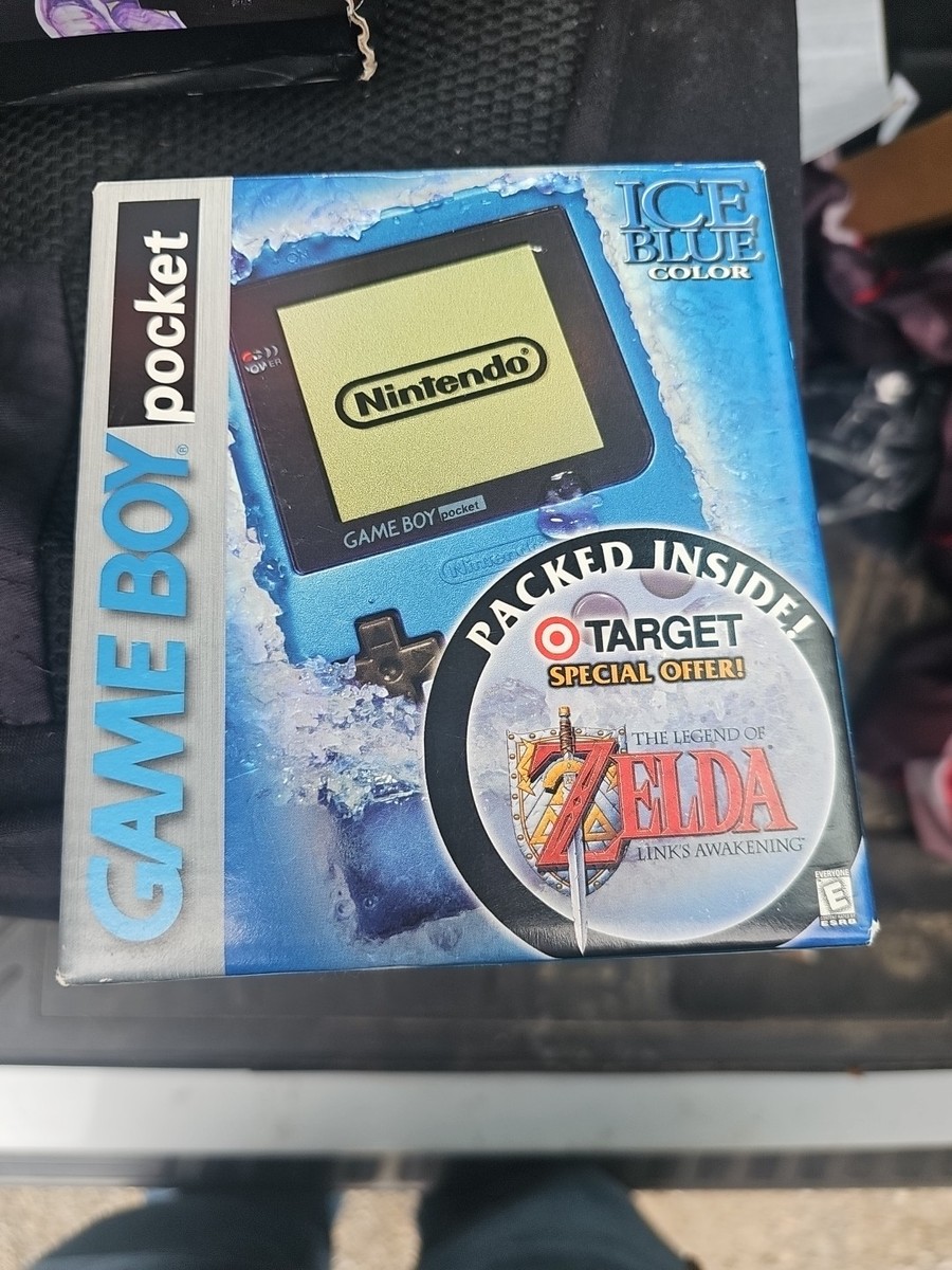 Game Boy Pocket Ice Blue Super Limited Edition W Zelda Pack In