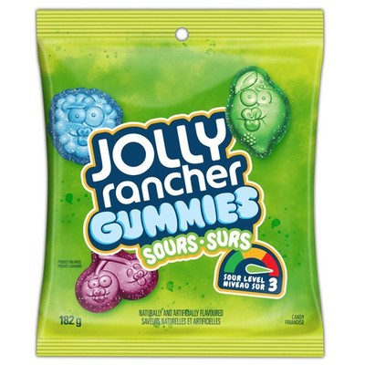 Jolly Rancher Gummies Sours Blue Raspberry Lime Chewy Candy 182g Bag