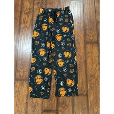 Naruto Shippuden Pajama Pants Mens Large Black Orange Anime Graphic Print Lounge