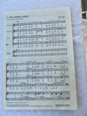 Franz Liszt: AVE VERUM CORPUS - f. Chor SS(A)TB + Orgel
