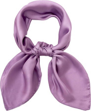 27.5'' Silk Feeling Scarf Medium Square Satin Head Neck Scarf for Women Hair Sle