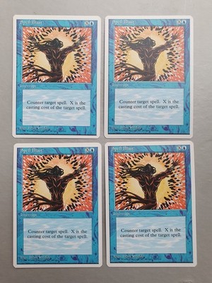 Spell Blast x4 Playset, MTG 4th Edition (1995) Common Blue Instant NM