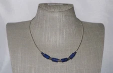 Silpada Sterling Silver Blue Sodalite on Omega Chain Choker Necklace N1087