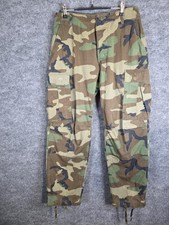 Vintage US Army BDU Cargo Pants Mens m Woodland Camo Military 29x31 90s