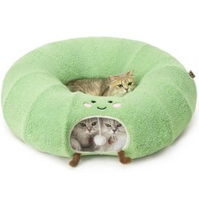 Cat Tunnel Bed for Indoor Cats Cute Cat Donut Toy Tunnel for Small Large Cat