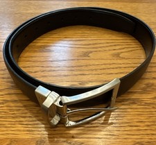 Nordstrom Men  s Reversible Leather Belt 34" Brown/Black Leather Silver Buckle