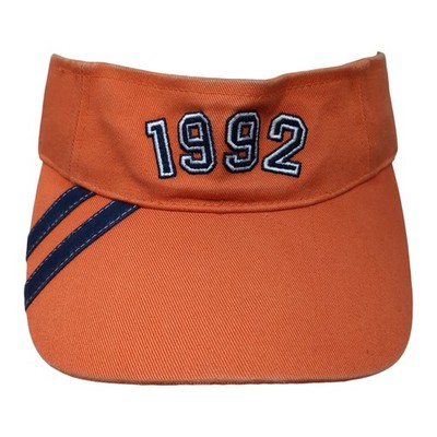 1992 Strapback Sun Visor Cap Orange OS Adjustable Embroidered No Boundaries