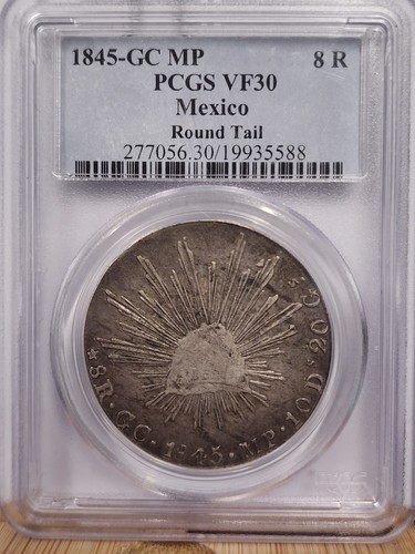 Mexico 1845 GC MP 8 Reales NGC VF30