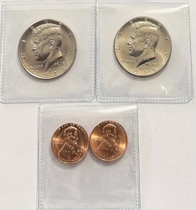 BU 2025 P & D Kennedy Half Dollars & Lincoln Cents US Mint 4 Coins in Holders