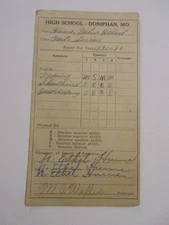 1931-1932 Doniphan MO high school report card 