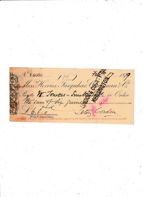 HERRIES, FARQUHAR, CHAPMAN  CHEQUE  1879