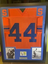 ERNIE DAVIS FRAMED MATTED SYRACUSE ORANGEMEN JERSEY DISPLAY !!