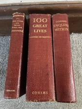 3x Odhams Illustrated Books, Great Lives, Enquire Within, True War Stories