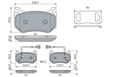 BOSCH 0 986 424 384 Bremsbelagsatz, Scheibenbremse für ALFA ROMEO