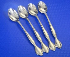 Oneida Community CANTATA Lot 4 Iced Tea Spoons Stainless Flatware Ice Teaspoons