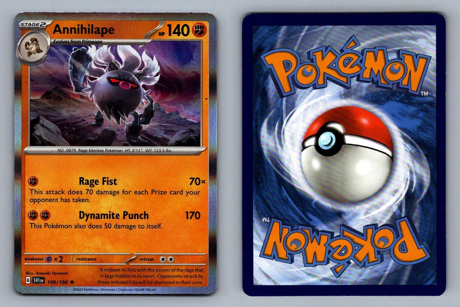 Annihilape #109/198 Holo Scarlet & Violet Pokemon Card - LP